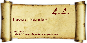 Lovas Leander névjegykártya